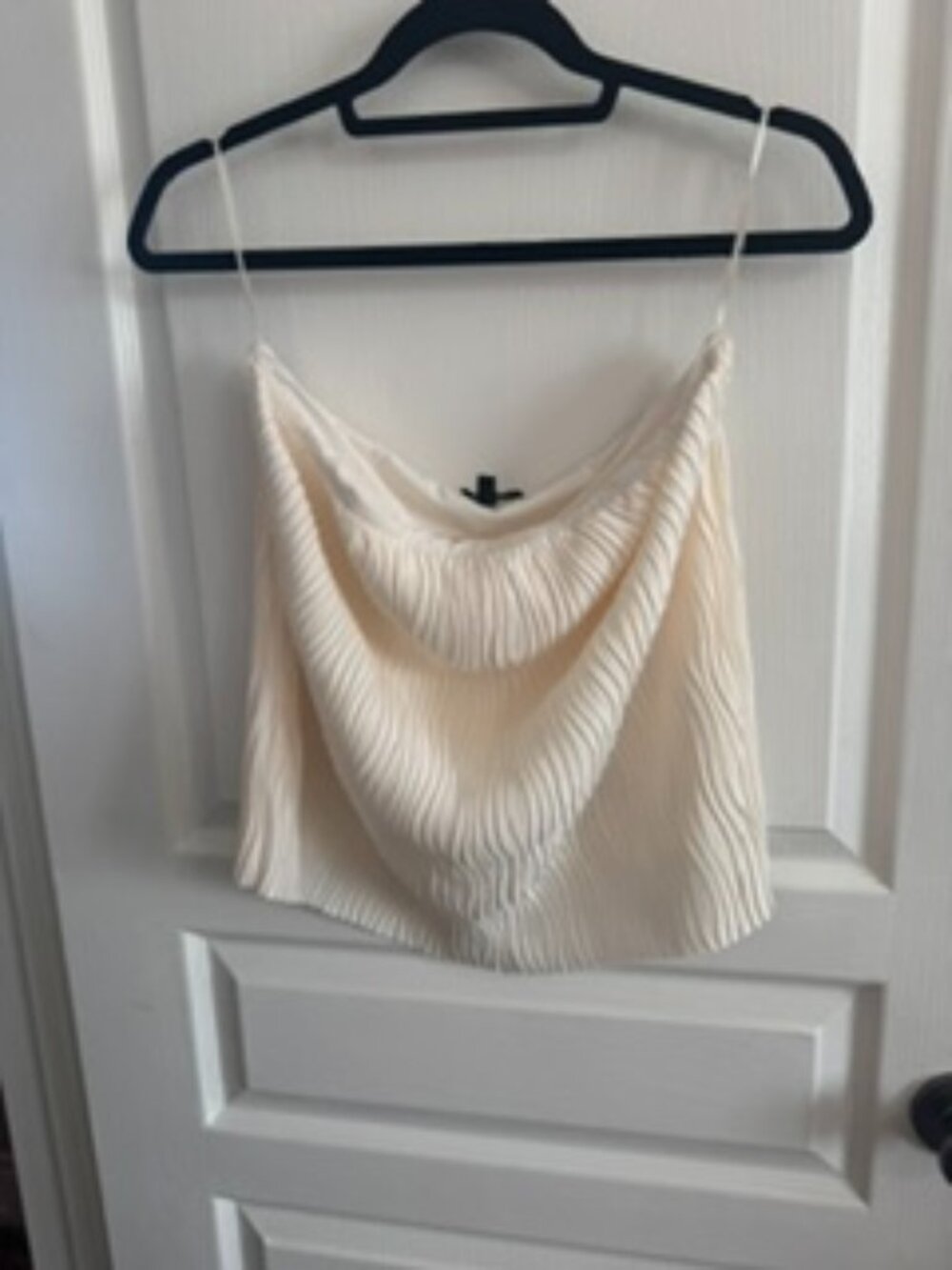 Dynamite Cream Pleated Strapless Top – Size Large